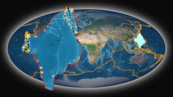 Тектонічна Плита Філіппінського Моря Була Витягнута Представлена Проти Глобальних Супутникових — стокове фото
