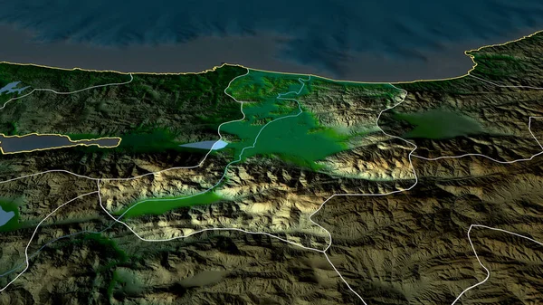 サカリヤ トルコの州が拡大し 強調した 主な物理的な風景機能 3Dレンダリング — ストック写真
