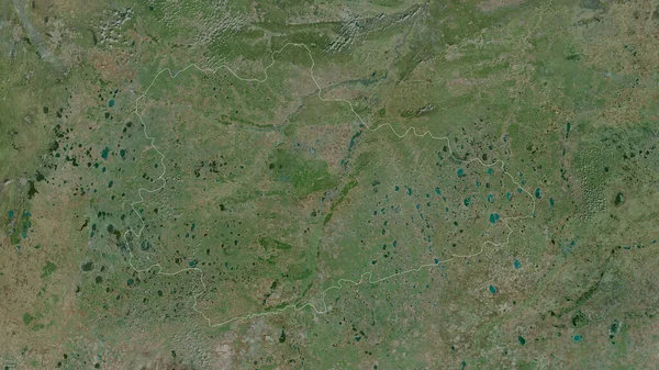 ロシアのクルガン地方 衛星画像 形状は その国の領域に対して概説 3Dレンダリング — ストック写真