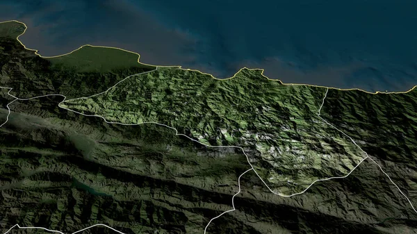 Ordu Province Turkey Zoomed Highlighted Satellite Imagery Rendering — Stock Photo, Image