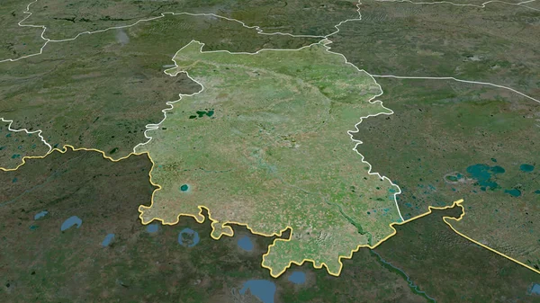 Omsk Région Russie Zoomé Mis Évidence Imagerie Satellite Rendu — Photo
