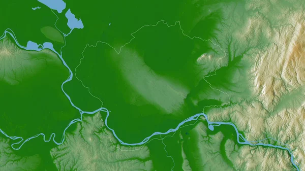 Juzno Banatski Distrito Serbia Datos Sombreado Colores Con Lagos Ríos —  Fotos de Stock