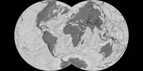 Mapa Del Mundo Maurer Proyección Globular Completa Centrada Longitud Este — Foto de Stock