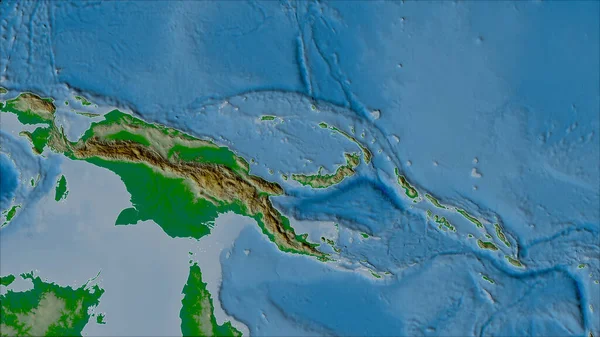 Barrios Placa Tectónica Bismarck Sur Mapa Físico Proyección Van Der —  Fotos de Stock