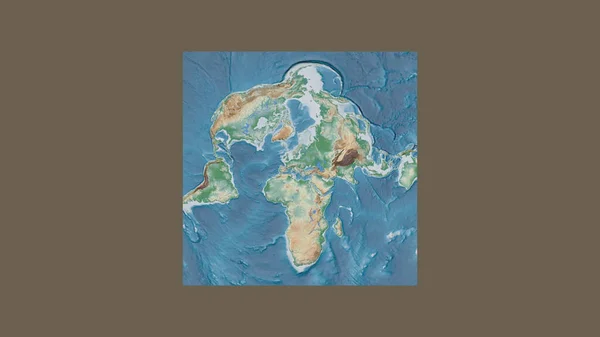 Квадратный Каркас Крупномасштабной Карты Мира Косой Проекции Ван Дер Гринтена — стоковое фото