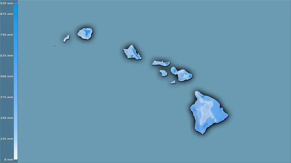 Neerslag Van Droogste Kwart Het Gebied Van Verenigde Staten Hawaii — Stockfoto