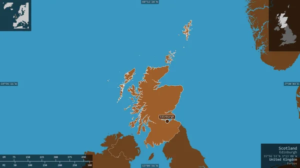Scozia Regione Del Regno Unito Solidi Modellati Con Laghi Fiumi — Foto Stock
