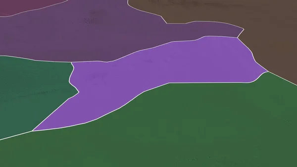 リビアの地区が拡大し 強調した 行政区画の色と衝突した地図 3Dレンダリング — ストック写真