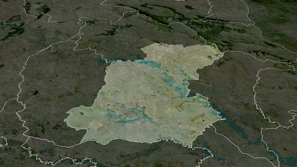 Roi タイの州が拡大し 強調した 衛星画像 3Dレンダリング — ストック写真