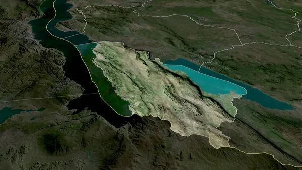Руква Регион Танзании Увеличенный Выделенный Спутниковые Снимки Рендеринг — стоковое фото