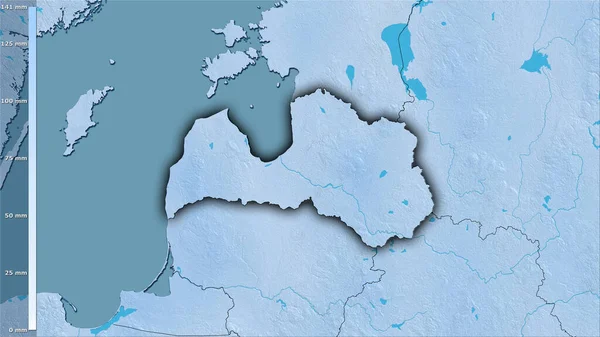 Precipitación Del Cuarto Más Seco Dentro Del Área Letonia Proyección —  Fotos de Stock