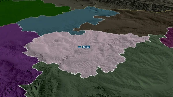 Salaj Contea Romania Zoomato Evidenziato Con Capitale Mappa Colorata Urtata — Foto Stock