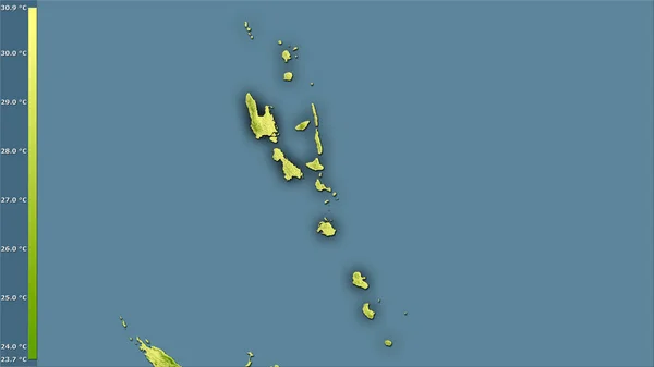 Temperatura Máxima Mês Mais Quente Dentro Área Vanuatu Projeção Estereográfica — Fotografia de Stock