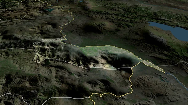 Igdir Provinz Der Türkei Vergrößert Und Hervorgehoben Satellitenbilder Rendering — Stockfoto