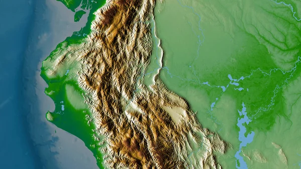 Amazonas Región Perú Datos Sombreado Colores Con Lagos Ríos Forma — Foto de Stock