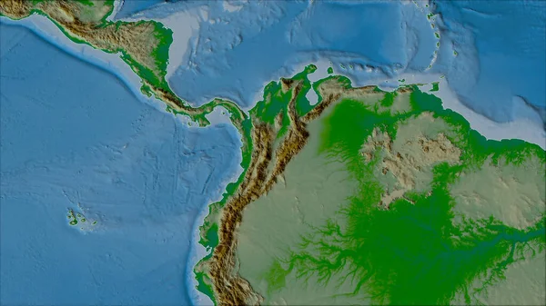 Neighborhoods North Andes Tectonic Plate Physical Map Van Der Grinten — Stock Photo, Image