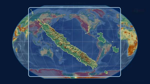 Inzoomd Met Het Oog Nieuw Caledonië Schets Met Perspectief Lijnen — Stockfoto