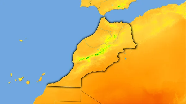 Zona Marruecos Mapa Anual Temperatura Proyección Estereográfica Composición Cruda Capas —  Fotos de Stock