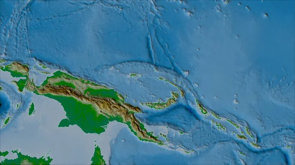 Sąsiedztwo Płyty Tektonicznej Północnego Bismarcka Mapie Fizycznej Projekcji Van Der — Zdjęcie stockowe