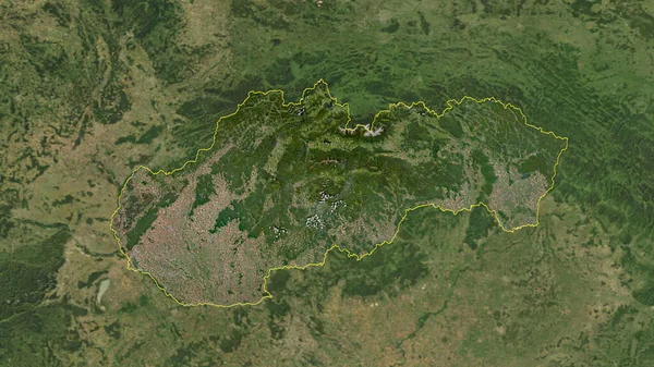 Slovakia Outlined High Resolution Satellite Image — Stock Photo, Image