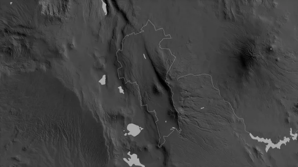 Nyandarua Condado Kenia Mapa Escala Grises Con Lagos Ríos Forma — Foto de Stock