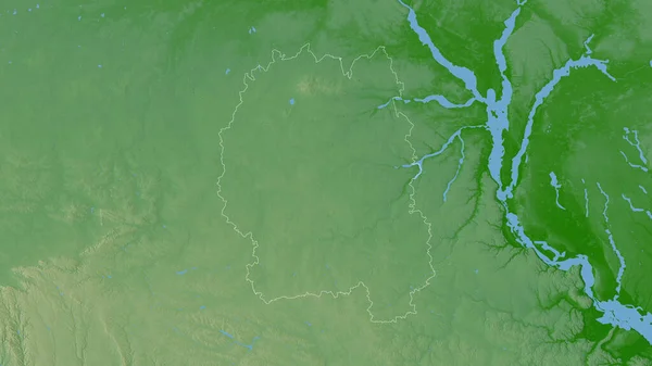 Zhytomyr Regionen Ukraina Färgade Skuggdata Med Sjöar Och Floder Form — Stockfoto