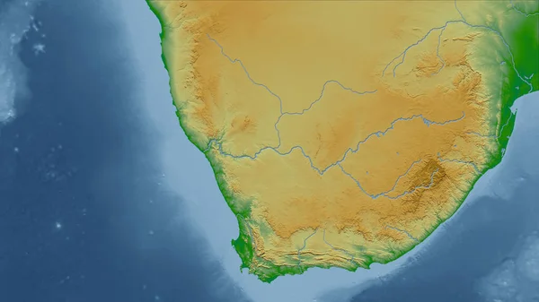 Sud Africa Prospettiva Ravvicinata Del Paese Nessun Contorno Mappa Fisica — Foto Stock