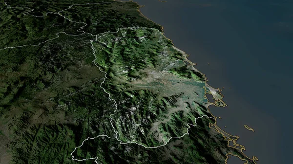 Binh Dinh Επαρχία Του Βιετνάμ Zoomed Και Τόνισε Δορυφορικές Εικόνες — Φωτογραφία Αρχείου