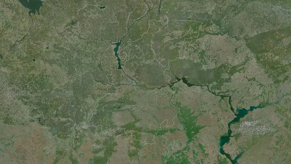 Nizhegorod Regionen Ryssland Satellitbilder Form Som Skisseras Mot Dess Landområde — Stockfoto