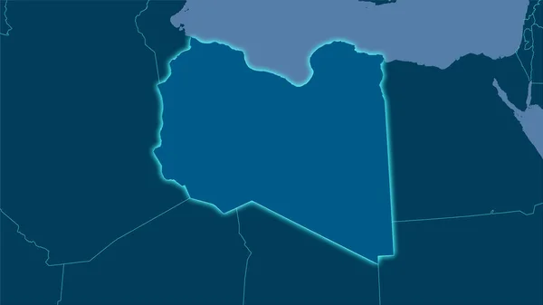 Libyen Gebiet Auf Der Soliden Landkarte Der Stereographischen Projektion Rohe — Stockfoto