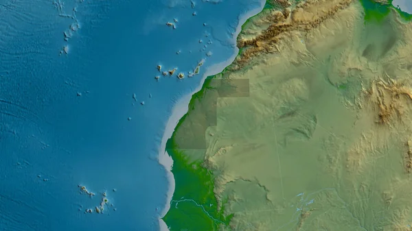 Västsahara Zoomade Och Grannskap Huvuddragen Det Fysiska Landskapet Rendering — Stockfoto