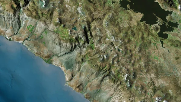 Moquegua Regionen Peru Satellitbilder Form Som Skisseras Mot Dess Landområde — Stockfoto
