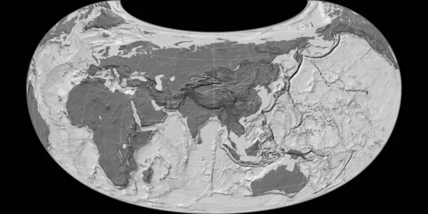 Παγκόσμιος Χάρτης Στην Προβολή Raisz Armadillo Επικεντρωμένος Στο Ανατολικό Γεωγραφικό — Φωτογραφία Αρχείου