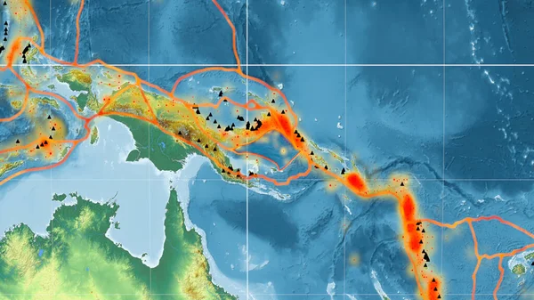 Placa Tectónica Del Mar Salomón Esbozada Mapa Topográfico Global Relieve — Foto de Stock