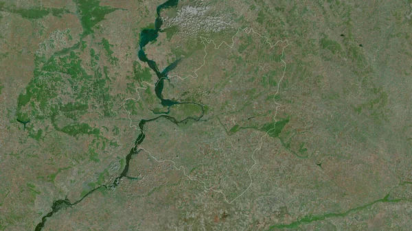 Samara Region Russia Satellite Imagery Shape Outlined Its Country Area — Stock Photo, Image