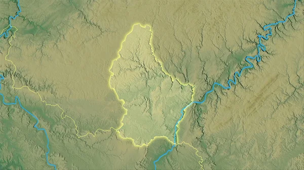 Zone Luxembourgeoise Sur Carte Topographique Relief Dans Projection Stéréographique Composition — Photo