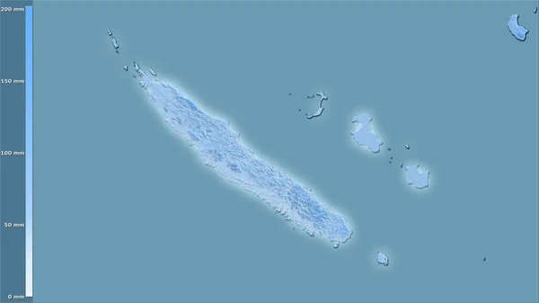 Nederbörd Torraste Månaden Inom Nya Kaledonien Området Stereografisk Projektion Med — Stockfoto