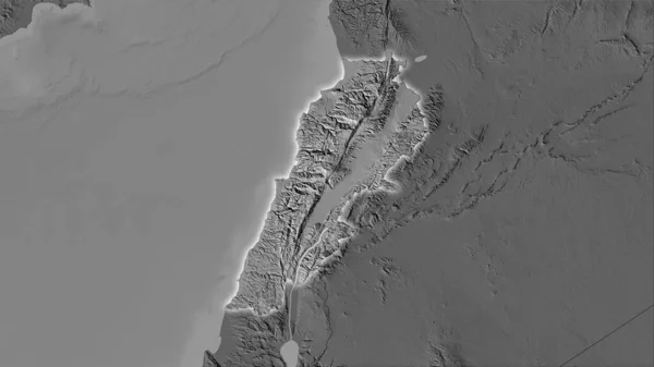 Libanon Område Galla Höjd Karta Stereografisk Projektion Sammansättning Raster Lager — Stockfoto