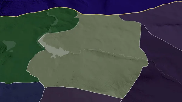 Raqqah Provincia Siria Ingrandito Evidenziato Mappa Colorata Urtata Della Divisione — Foto Stock