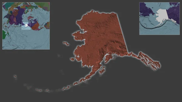 Крупный План Сша Аляска Расположение Регионе Центре Крупномасштабной Карты Мира — стоковое фото