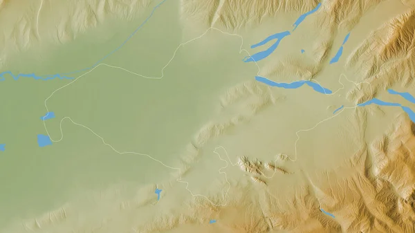 Andijon Region Uzbekistan Colored Shader Data Lakes Rivers Shape Outlined — Stock Photo, Image