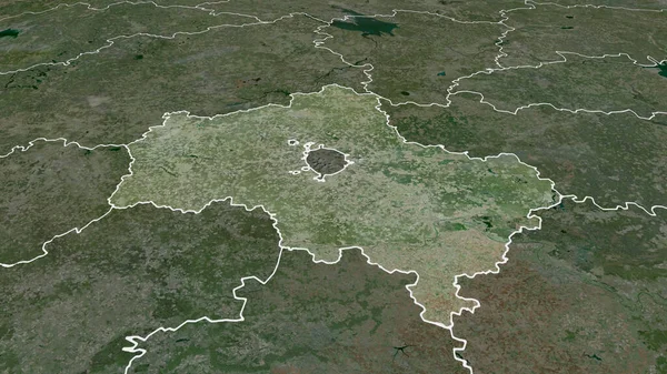 モスクワ ロシアの領域が拡大し 強調表示されました 衛星画像 3Dレンダリング — ストック写真
