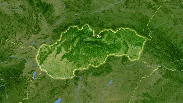 Eslovaquia Mapa Satélite Proyección Estereográfica Composición Cruda Capas Trama Con — Foto de Stock