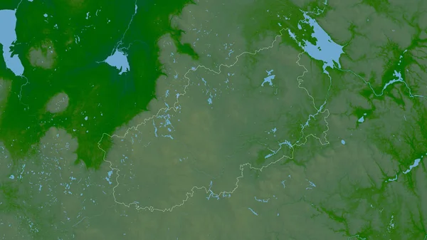Tver Regione Della Russia Dati Ombreggiatura Colorati Con Laghi Fiumi — Foto Stock