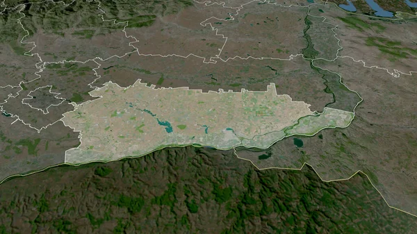 カララーシ ルーマニアの郡が拡大し 強調した 衛星画像 3Dレンダリング — ストック写真