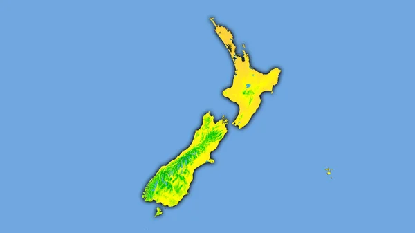 Περιοχή Νέας Ζηλανδίας Στον Ετήσιο Χάρτη Θερμοκρασίας Στην Στερεογραφική Προβολή — Φωτογραφία Αρχείου