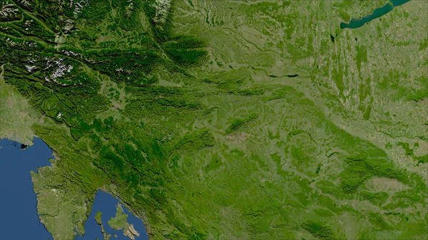 Slovenia Close Perspective Country Outline Satellite Imagery — Stock Photo, Image