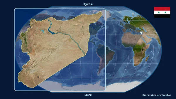 Zoomed Vista Della Siria Delineare Con Linee Prospettiche Contro Una — Foto Stock