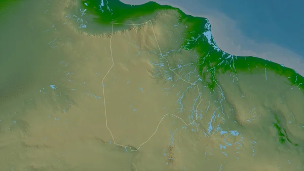 Jabal Gharbi Distrito Libia Datos Sombreado Colores Con Lagos Ríos —  Fotos de Stock