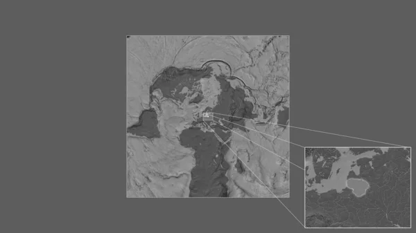 Ausgedehntes Und Vergrößertes Gebiet Litauens Das Der Großen Weltkarte Entnommen — Stockfoto